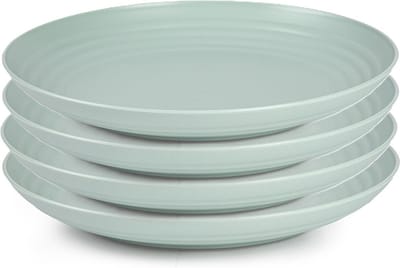 Plasticforte Rond diner bord/camping bord - 4x - Dia 25 cm - mintgroen - kunststof - onbreekbaar