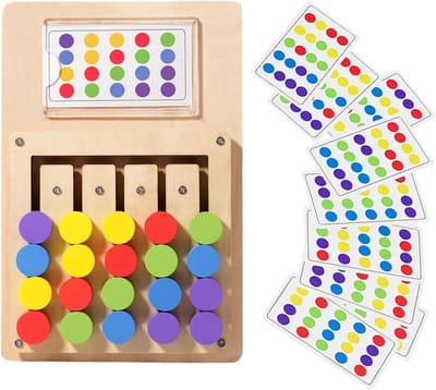Kleurmatch Speelgoed - Schuifpuzzel Bord - Cognitieve Stimulatie - Aanpasbare Moeilijkheidsgraad - 23 x 16 cm - Meerdere Kleuren