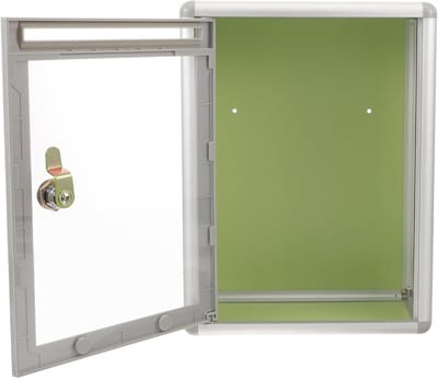 Transparante wandmontage brievenbus met slot en dispenser voor veilig postbeheer en opslag