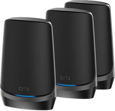 NETGEAR Orbi RBKE963B - Mesh WiFi - WiFi Versterker - WiFi 6E - 11000 Mbps - Quad-Band - 3-Pack - Zwart