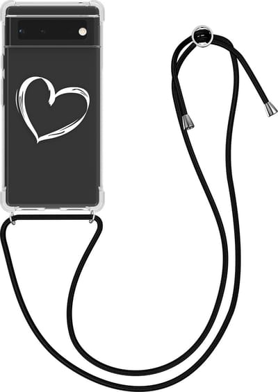 kwmobile telefoonhoesje geschikt voor Google Pixel 6 - Hoesje met telefoonkoord - Back cover voor smartphone - Case in wit / transparant