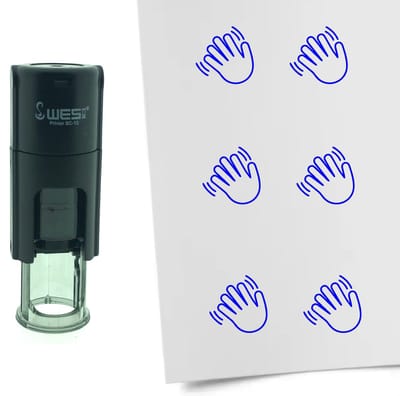CombiCraft Stempel zwaaien 10mm rond - Blauwe inkt
