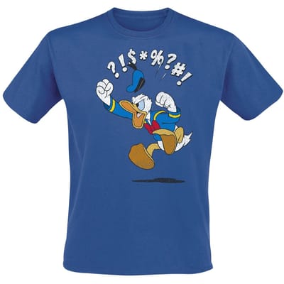 Mickey & Minnie Mouse - Disney T-shirt - Angry Donald - S tot 3XL - voor Mannen - blauw