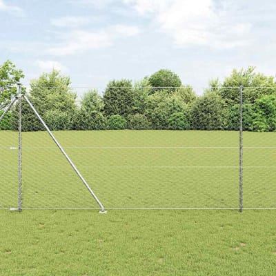 vidaXL - zeshoekig - gaasgek - met - palen - 100 - x - 1,5 - m - Gegalvaniseerd - staal