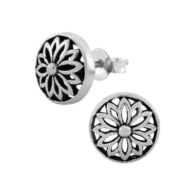 WeLoveSilver - zilveren oorstekers - mandala bloem - 925 hypoallergeen