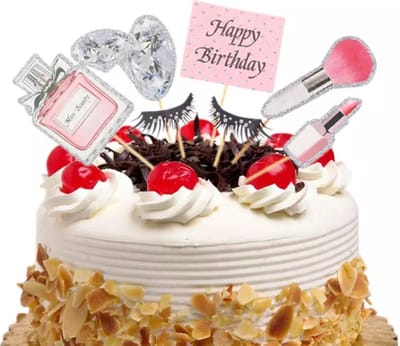 Akyol - 8 x cocktail prikkers - verjaardag prikker - makeup taarttopper - meisjes cocktail prikker - make-up prikker - verjaardag make-up - birthday prikker - cup cake prikker - make-up – kinderen - taart - verjaardag cup cake topper