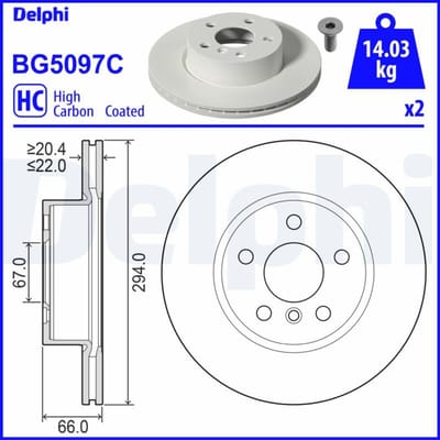 Remschijf DELPHI BG5097C