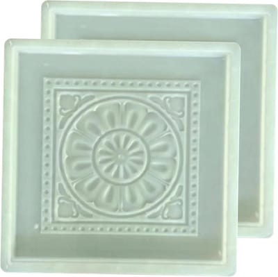 Betonmal Set - Betonvormen Terras - Tuinpad Maken - Tang Lotus Patroon - 40 x 40 cm - Wit