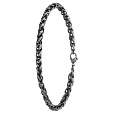 Lucardi Heren Stalen armband 5mm - Armband - Staal - Zilver - 20 cm