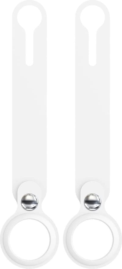 x2 geschikt voor Airtag 2021 - Schokbestendig siliconen Sleutelhanger Afneembare gesp Case Silicone - Wit