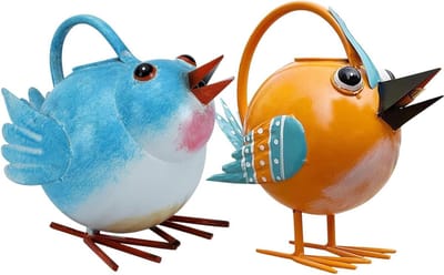 Gieter Vogeldesign - Waterplanten Bak - Planten Verzorgen - Robuuste Metalen Structuur - 1.5 Liter Capaciteit - Oranje