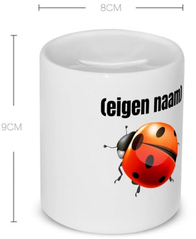 Akyol - lieveheersbeestje met eigen naam Spaarpot - Lieveheersbeestje - lieveheersbeestje liefhebbers - iemand die houdt van lieveheersbeestjes - verjaardag - cadeau - kado - 350 ML inhoud