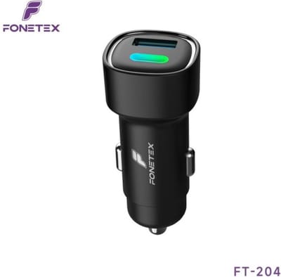 FoneTex Autolader - USB-A + USB-C Autolader - Sigarettenaansteker USB Oplader Auto - 48W - Geschikt voor Telefoon / Tablet - Universeel - Zwart