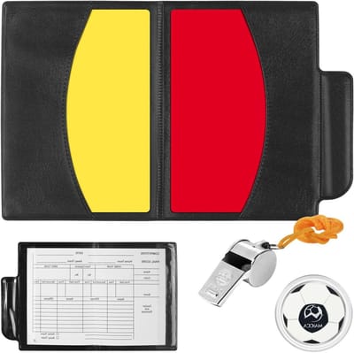 Ronte - Scheidsrechterset Voetbal - Gele Rode Kaart - Fluitje - Sleutelband - Kaarten - Puntenboek - Voetbalmunt - Schooltraining