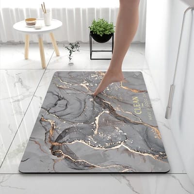 Absorberende Mat Badkamer Zachte Mat Licht Luxe Toilet Toilet Absorberende Mat Deur Sneldrogende Deurmat Antislip Mat 50*80CM