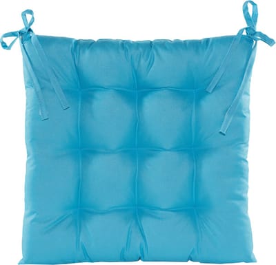 Anna's collection Stoelkussen gewatteerd - licht blauw - 38 x 38 cm - binnen/buiten