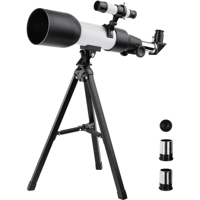 Télescope astronomique réfracteur monoculaire d'extérieur pour voyage, lunette d'observation avec trépied pour enfants black