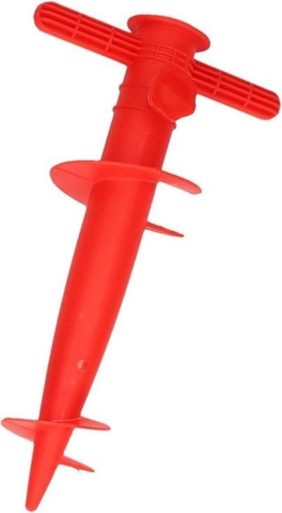 Rode parasolhouder / parasolboor - 30 cm - parasolvoet / parasolstandaard