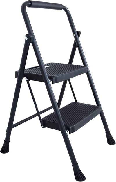 Opvouwbare Keukentrap - Stevig Hulpje - Veilig Klussen - Antislip Pedalen - 350 lbs Capaciteit - Zwart