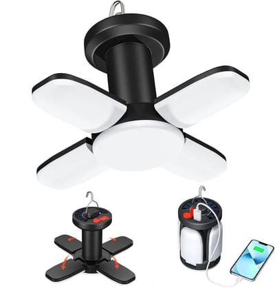 LED Kampeerlamp Oplaadbaar op Zonne-energie - 4500mAh Powerbank - 6 Standen - Opvouwbaar 360° Licht - IPX5 Waterdicht - Noodlamp