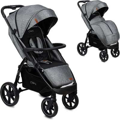 Verstelbare Kinderbuggy voor Kinderen van 6 Maanden tot 22 kg Met Boodschappenmand en Veiligheidsgordel