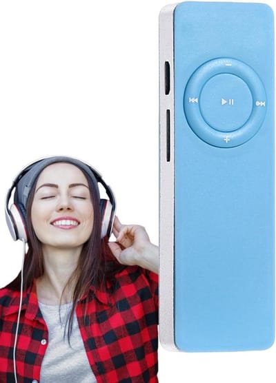 Digitale audiospeler - Muziekspeler - Muziek luisteren - Ingebouwde luidspreker - Tot 32 GB - Blauw