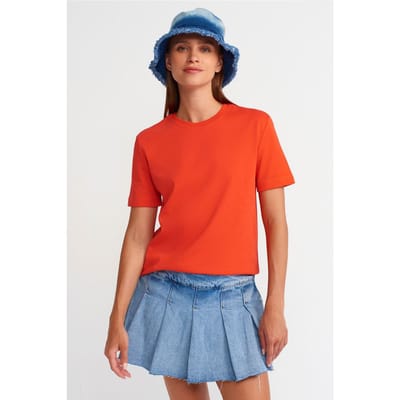 Dames Katoenen Rundhals T-Shirt
