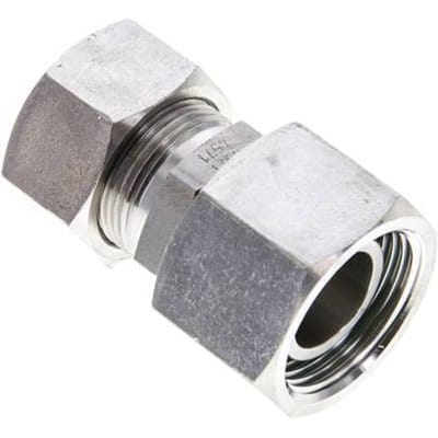 18L & 22L RVS Rechte Snijringkoppeling Draaidoorvoer 160bar FKM O-ring en Afdichtconus ISO 8434-1