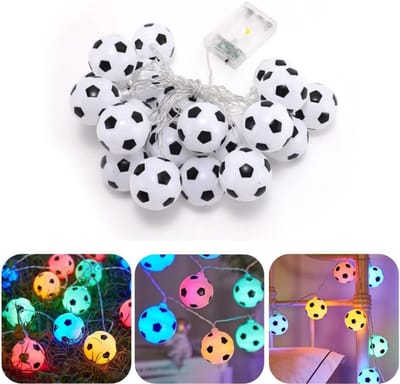 Lichtslinger - Voetballichtsnoer - LED lichtsnoer Voetbal - 1.5m - 10 leds - decoratief wereldkampioenschap - Voetbal - kleurrijk licht - Supporter - Voor Binnen- en Buitenfeest