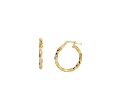 oorringen gedraaide buis 2,0 mm Zilgold (geel met zilverkern) 5000278