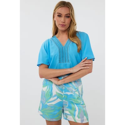 EsQualo Blouse Embellished Blue Größe: 36 | Blusen Outlet | Damen | Blau