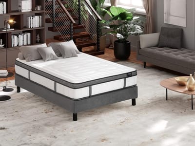 Vente-unique Hybride matras 160x 200cm met 7-zones pocketveren en vormgeheugen dikte 30cm - OLIANE van YSMÉE L 200 cm x H 30 cm x D 160 cm