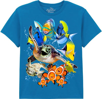 KIDS Vissen Schildpad Reef Selfie The Coloured House KIDS T-shirt XL