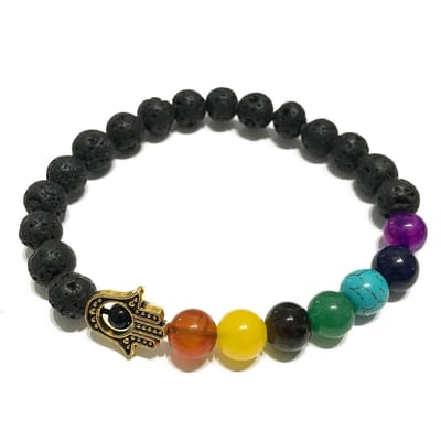 Lavasteen armband - Hamsa Chakra