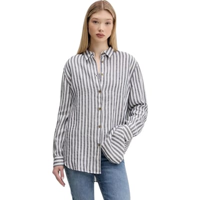 Superdry - Casual boyfriend overhemd van linnen - Dames - Shirts