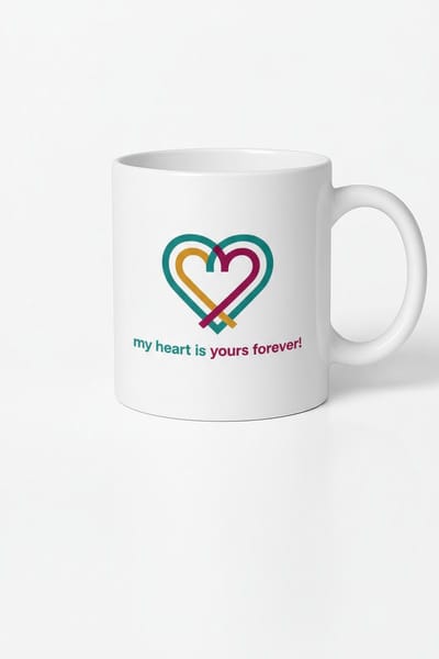 Romantische Liefdesmok Hartjes Design | 'My Heart is Yours Forever' Koffiemok | Uniek Cadeau Valentijn & Jubileum