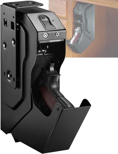 Wandkluis - Stalen kluis - Waardevolle spullen - Biometrische beveiliging - 17D x 7B x 3H cm - Zwart