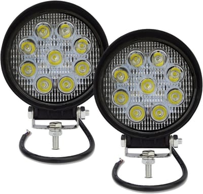 2 Stuks 4 inch Ronde 27W LED Werklampen Flood voor Off-road Truck SUV Rijverlichting 12V/24V