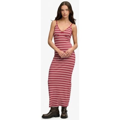 Lange jersey jurk voor dames Superdry stripe
