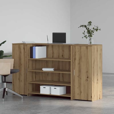 vidaXL - Receptiebalie - 180x50x103,5cm - bewerkt - hout - artisanaal - eikenkleur