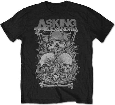 Asking Alexandria - Skull Stack Heren Tshirt - XL - Zwart