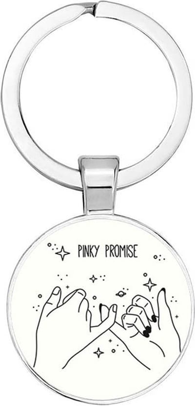 Akyol - Pinky promise Sleutelhanger - vriendschap - vriend/vriendin - voor altijd - cadeautje voor vriend/vriendin - verjaardagscadeau - cadeau - kado - gift - geschenk - 2,5 x 2,5 CM