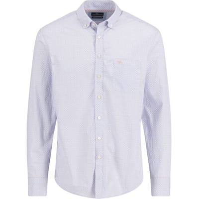 Fynch-Hatton Overhemd Mini Abstract Pattern Button-Down Crystal Blue / male