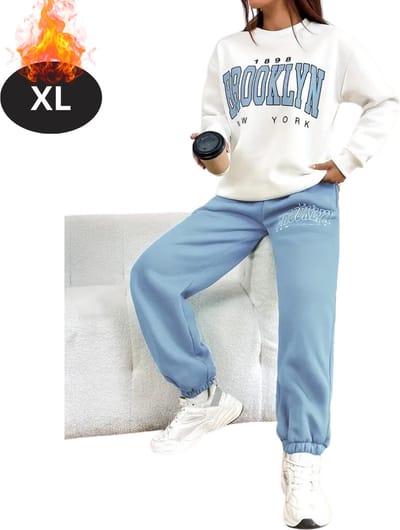 Nivard Joggingpak - Huispak - Volwassenen - Trainingspak - Comfortabel - Joggingsbroek - Tracksuit - Dames - Lichtblauw - XL