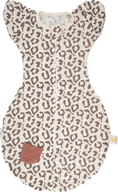 Honeybears Inbakerslaapzak – Slaapzak baby – Inbakerdoek baby – Swaddle - Inbakerslaapzakje - Inbakeren - Panterprint – 0-6 maanden – 70 cm - TOG 0.5