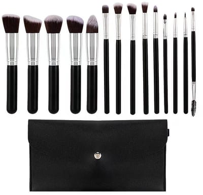 Professionele Make-up Borstel Set – 12 Stuks | Zacht, Vegan & Met PU Opbergzak | Perfect voor Oogschaduw & Contouring