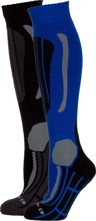 Falcon Wintersportsokken - Maat 39-42 - Mannen - donkerblauw/grijs/zwart