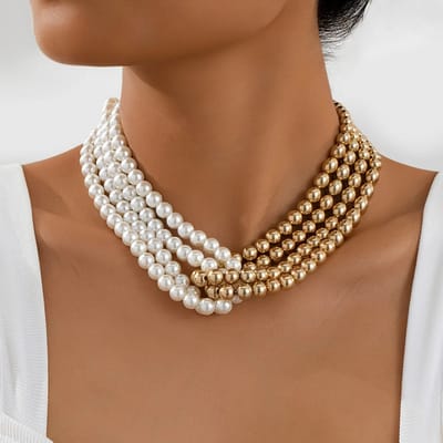 Nivard Ketting - Dames - Staal - Nep zilver - Met Hanger - Nep Goud/Wit