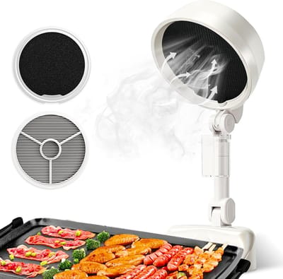 KZQ Draagbare Afzuigkap - Usb Desktop Afzuiger Met 3 Snelheden - Afneembaar En Wasbaar Filter - Draadloos - Verstelbare Hoogte - Geschikt Voor Bbq Hot Pot En Binnenkoken - 1 Stuk