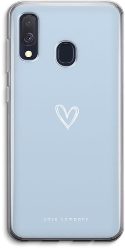 Case Company® - Hoesje geschikt voor Samsung Galaxy A40 hoesje - Klein Hart Blauw - Soft Cover Telefoonhoesje - Bescherming aan alle Kanten en Schermrand